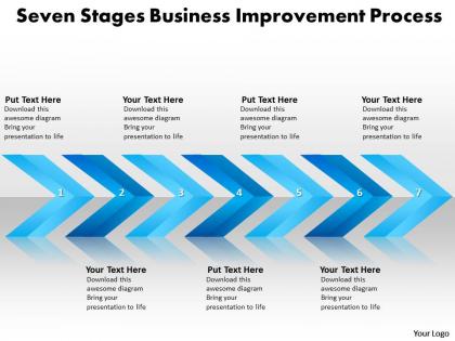 Business powerpoint templates seven stages improvement process sales ppt slides