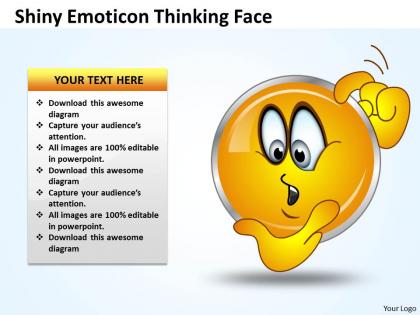 Business powerpoint templates shiney emoticon thinking face sales ppt slides