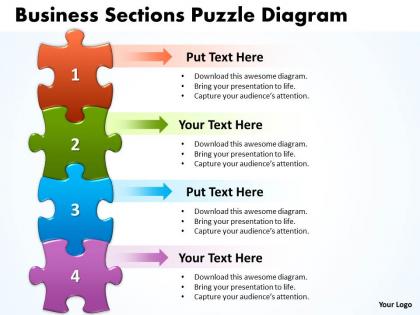 Business sections puzzle diagram powerpoint templates 0812