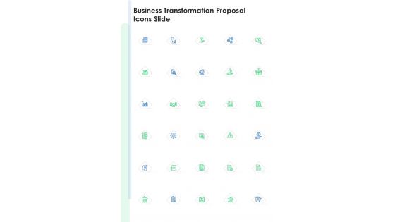 Business Transformation Proposal Icons Slide One Pager Sample Example Document