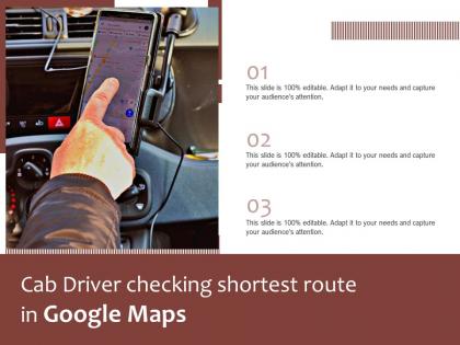 Cab driver checking shortest route in google maps