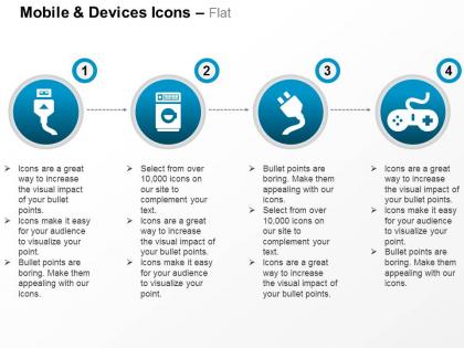 Cable power connection gaming console ppt icons graphics