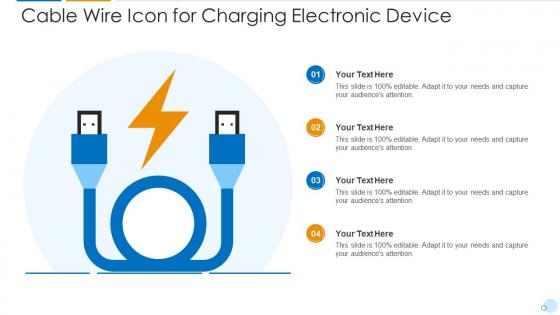 Cable wire icon for charging electronic device