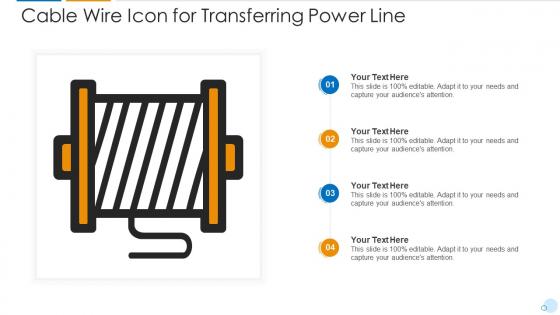 Cable wire icon for transferring power line