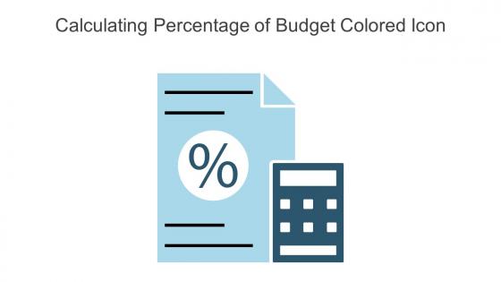 Calculating Percentage Of Budget Colored Icon In Powerpoint Pptx Png And Editable Eps Format