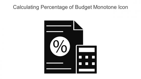 Calculating Percentage Of Budget Monotone Icon In Powerpoint Pptx Png And Editable Eps Format