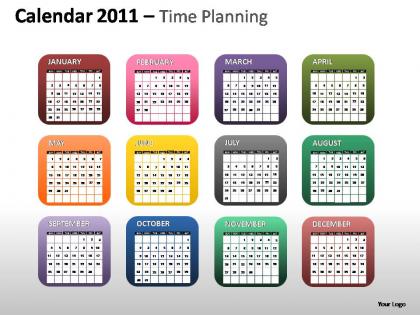 Calendar 2011 time planning powerpoint presentation slides