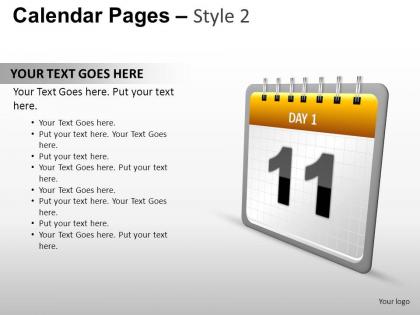 Calendar pages style 2 powerpoint presentation slides