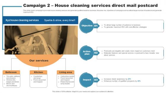 Campaign 2 House Cleaning Services Postcard Direct Mail Marketing To Attract Qualified Leads