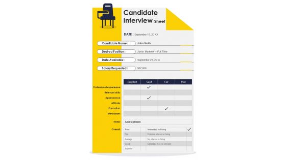 Candidate Interview Form For Human Resource Department