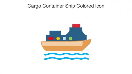 Cargo Container Ship Colored Icon in powerpoint pptx png and editable eps format