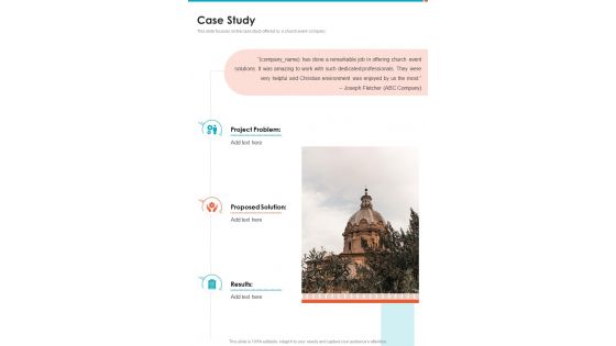 Case Study Church Event Proposal One Pager Sample Example Document