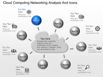 Ce cloud computing networking analysis and icons powerpoint template