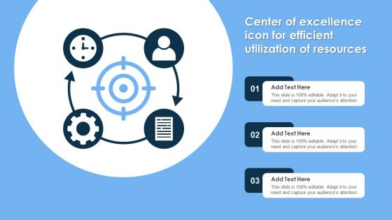 Center Of Excellence Icon For Efficient Utilization Of Resources