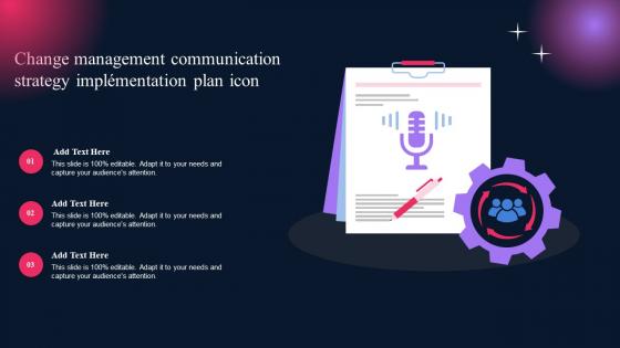 Change Management Communication Strategy Implementation Plan Icon