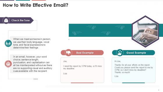 Checking The Tone While Writing Business Email Training Ppt