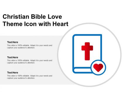 Christian bible love theme icon with heart