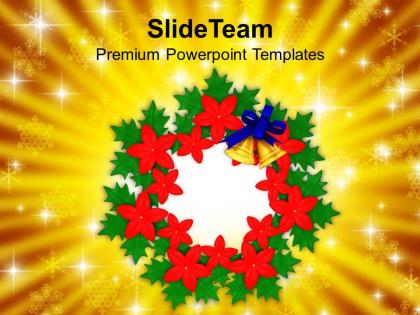 Christian christmas bell wreath decorations powerpoint templates ppt backgrounds for slides