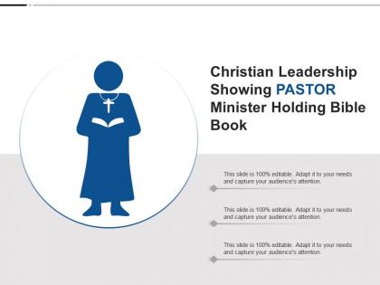 Christian leadership showing pastor minister holding bible book