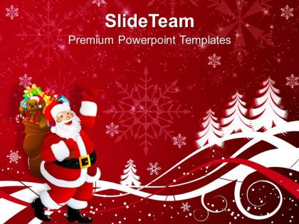 Christmas clipart happy santa claus on background powerpoint templates ppt for slides