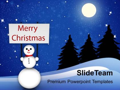 Christmas greeting pictures of jesus snowman with winter powerpoint templates ppt for slides