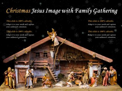 Christmas jesus image with family gathering