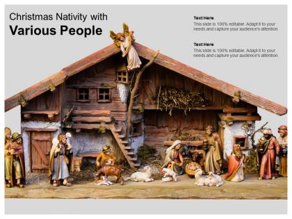 Christmas nativity with various people