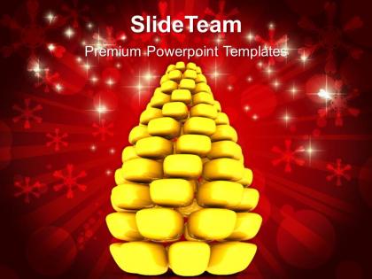 Christmas tree carol golden pine holidays powerpoint templates ppt backgrounds for slides