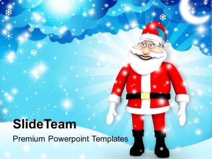 Christmas tree pictures happy santa clause background powerpoint templates ppt backgrounds for slides