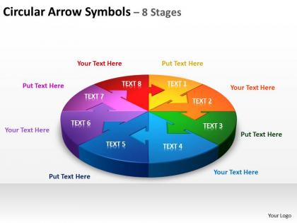 Circular arrow symbols 8 stages powerpoint diagrams presentation slides graphics 0912