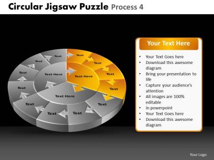 Circular jigsaw puzzle process 4 powerpoint slides and ppt templates db