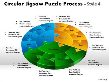 Circular jigsaw puzzle process style 4