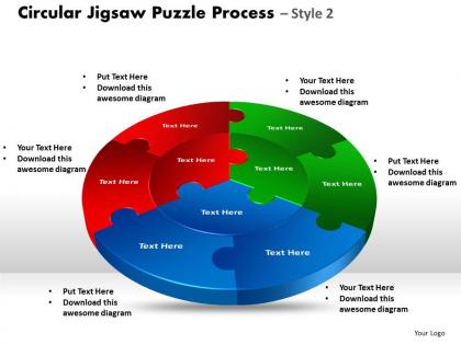 Circular jigsaw puzzle process style 8