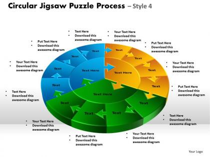 Circular jigsaw puzzle process style 9