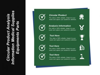 Circular product analysis information medical supplies equipments parts