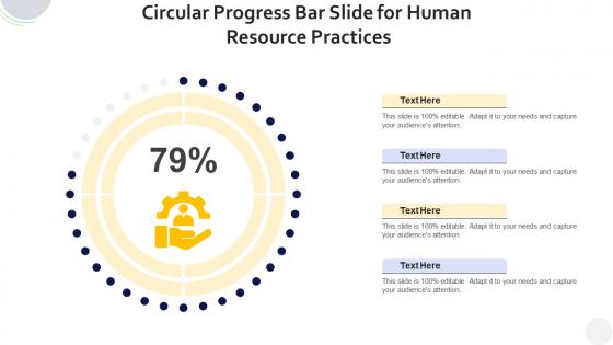 Circular progress bar slide for human resource practices infographic template