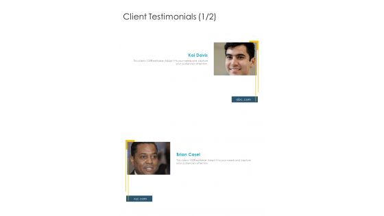 Client Testimonials Accounting Services Proposal Template One Pager Sample Example Document