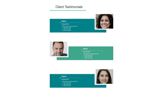 Client Testimonials Solar Proposal Template One Pager Sample Example Document