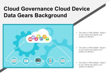 Cloud governance cloud device data gears background