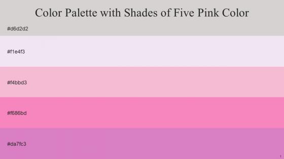 Color Palette With Five Shade Alto Snuff Azalea Persian Pink Shocking