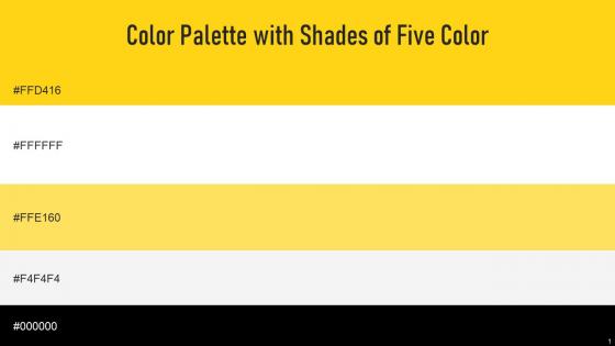 Color Palette With Five Shade Black Wild Sand White Mustard Candlelight