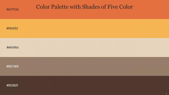 Color Palette With Five Shade Burnt Sienna Casablanca Double Spanish White Cement Judge Gray