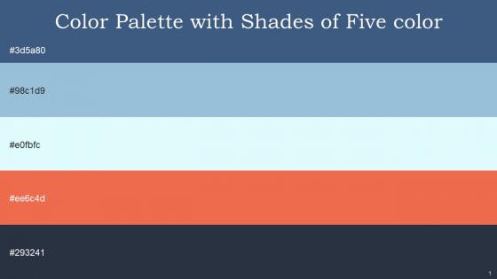 Color Palette With Five Shade East Bay Aqua Island Foam Burnt Sienna Ebony Clay