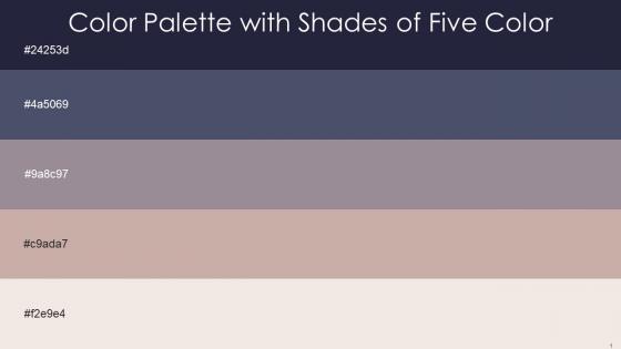 Color Palette With Five Shade Ebony Clay River Bed Venus Clam Shell Dawn Pink