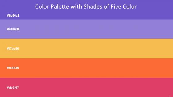 Color Palette With Five Shade Fuchsia Blue Chetwode Blue Casablanca Burning Orange Cerise Red