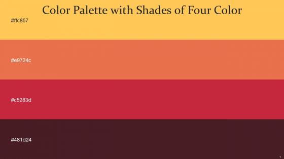 Color Palette With Five Shade Golden Taino Burnt Sienna Brick Red Cocoa Bean