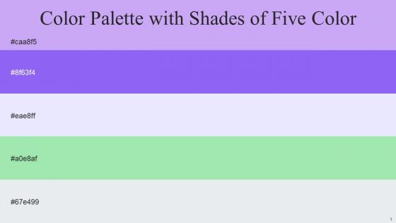 Color Palette With Five Shade Pastel Green Algae Green Titan White Perfume Cornflower Blue