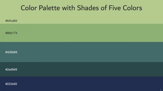 Color Palette With Five Shade Pine Glade Olivine William Plantation Cloud Burst