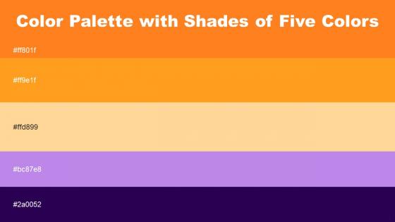 Color Palette With Five Shade Pumpkin Tree Poppy Peach Orange Biloba Flower Cherry Pie