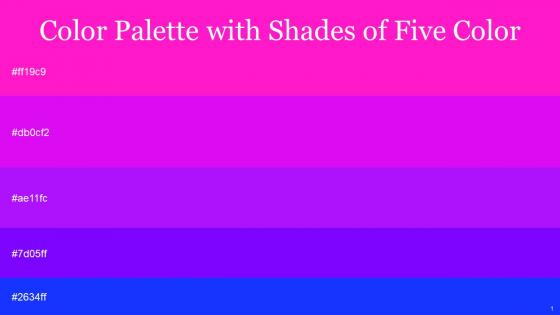 Color Palette With Five Shade Shocking Pink Electric Violet Electric Violet Electric Violet Blue